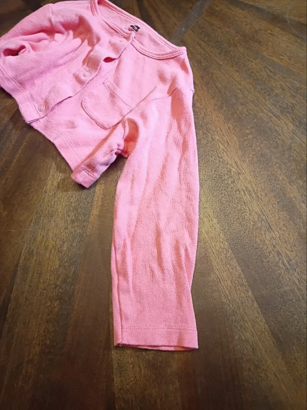 HB Baby Girls Pink Long Sleeve Snap Front Cardigan Sweater Size 3T Cotton - Picture 4 of 7